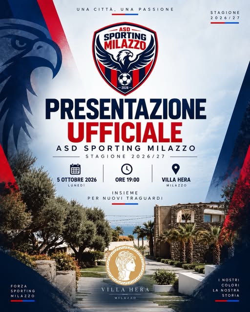 Locandina della presentazione ufficiale, 5 ottobre 2026 alle 19, Villa Hera